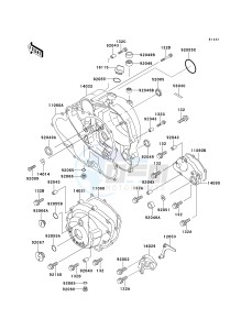 KLX 650 D [KLX650R] (D1) [KLX650R] drawing ENGINE COVER-- S- -