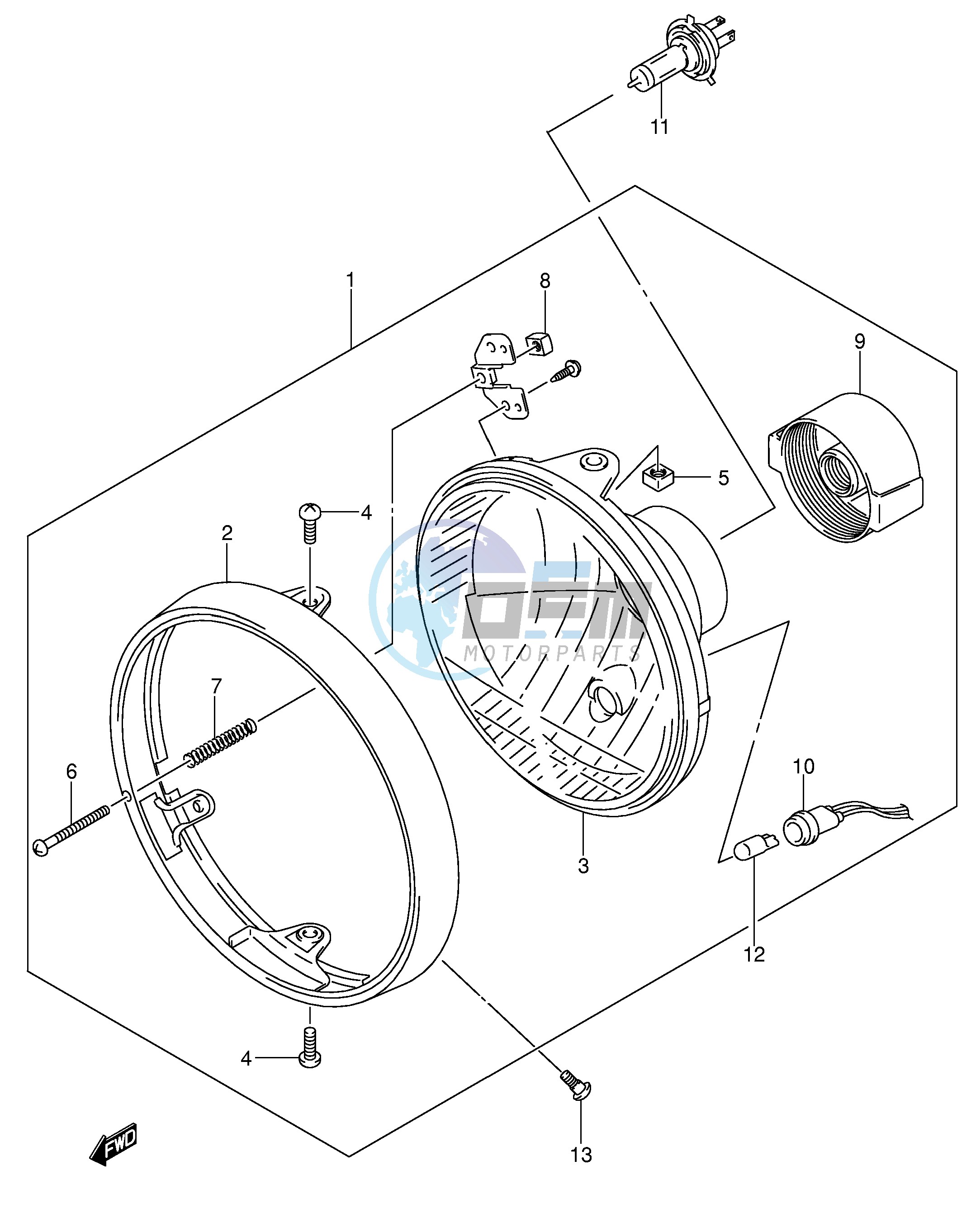 HEADLAMP (SV1000 E2 E19 SV1000U1 U2 E19)