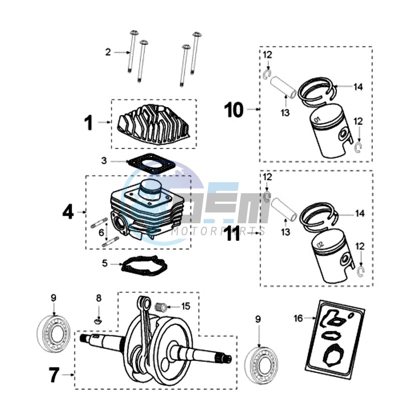 CRANKSHAFT AND CYLINDER