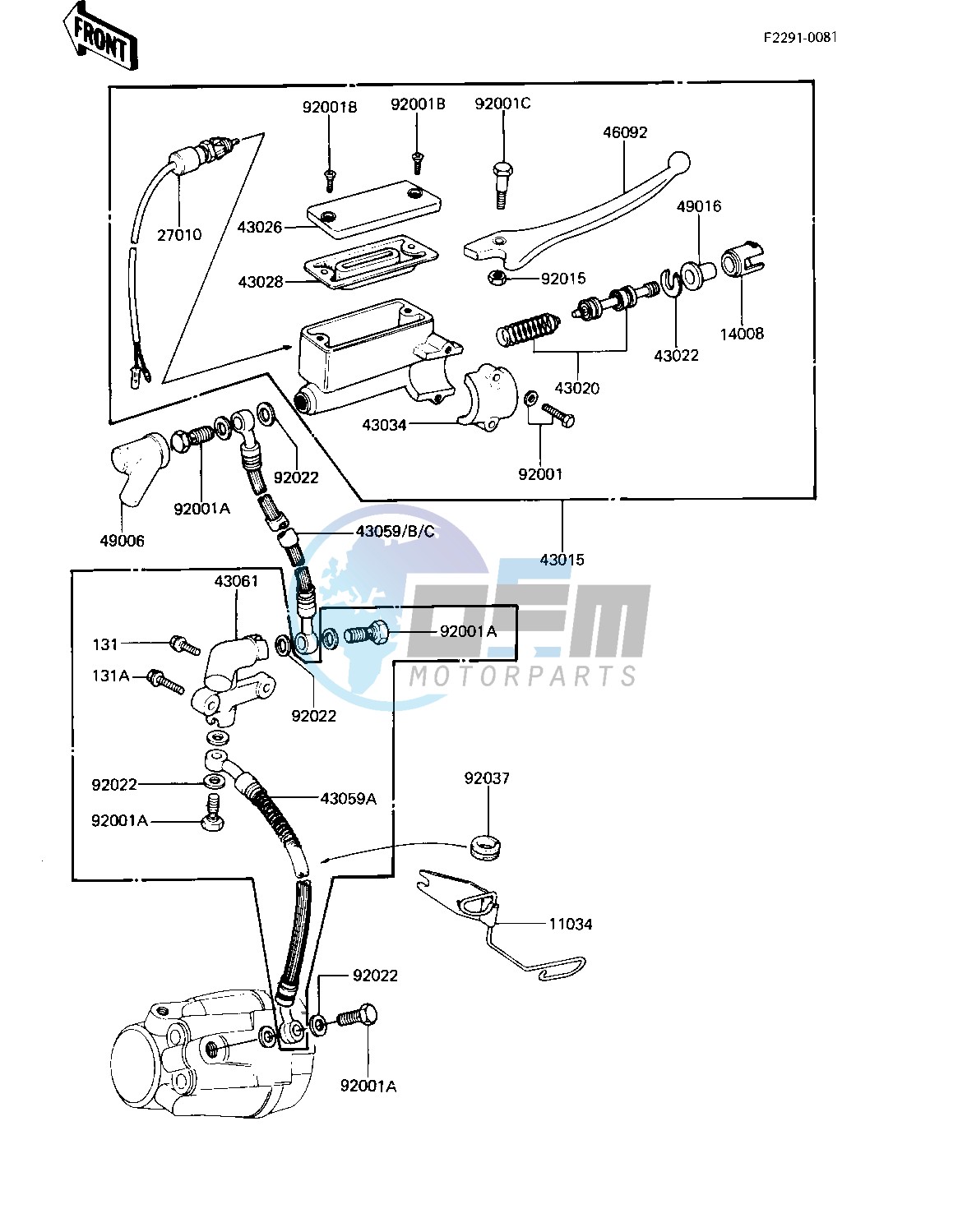 FRONT MASTER CYLINDER -- 81-83 A2_A3_A4- -