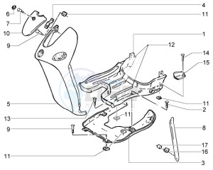 Liberty 125 la poste drawing Front shield-foot board-spoiler