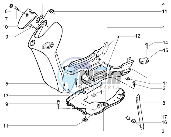 Front shield-foot board-spoiler