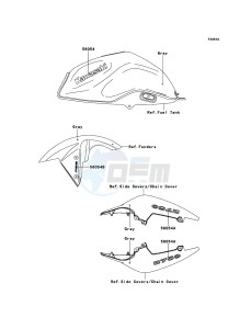 Z750 ABS ZR750MCF UF (UK FA) XX (EU ME A(FRICA) drawing Decals(Gray)