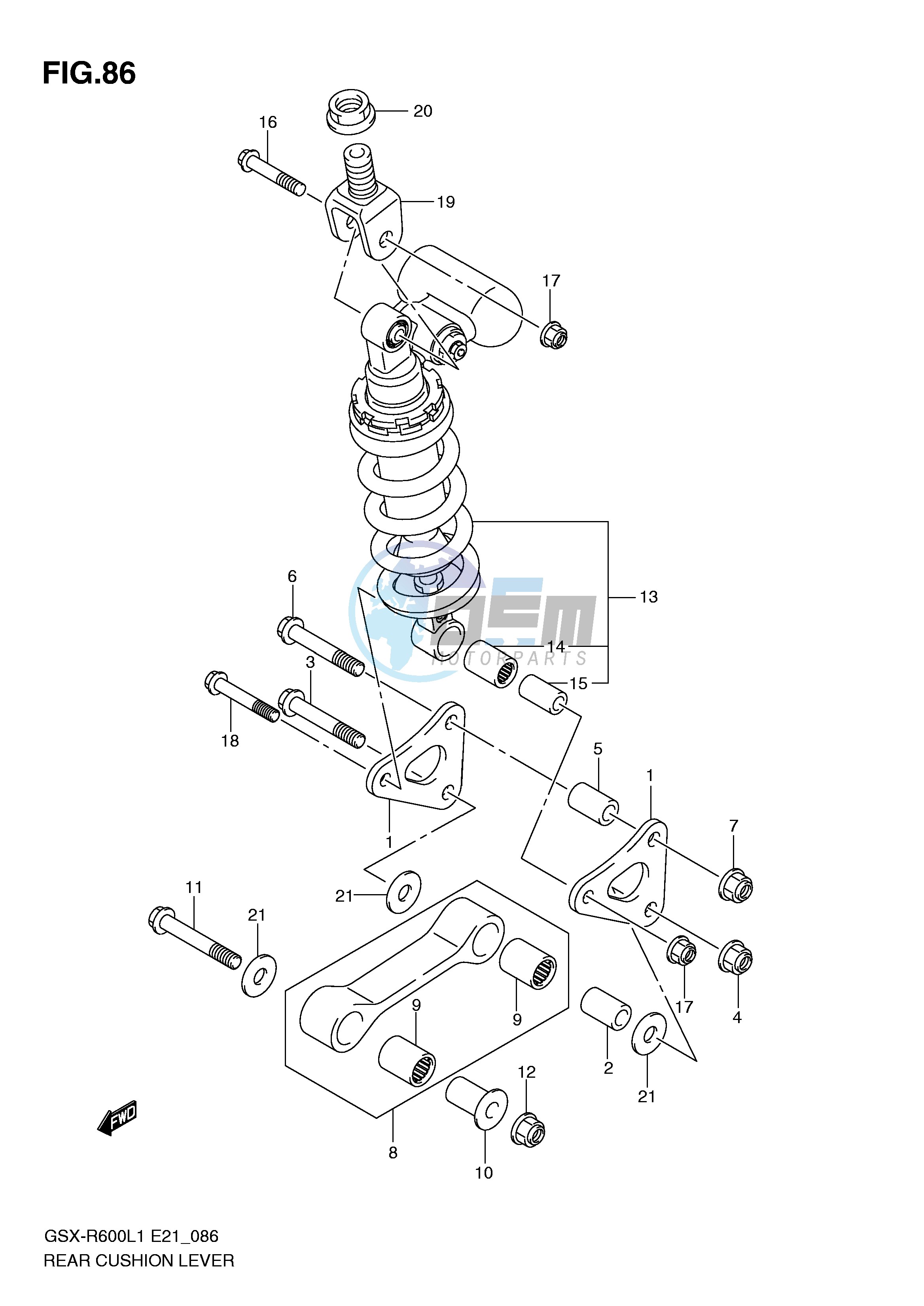 REAR CUSHION LEVER (GSX-R600L1 E21)