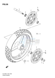 DL1000 (E24) V-Strom drawing FRONT WHEEL