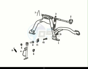 FIDDLE IV 125 (XG12W1-EU) (M0-M3) drawing MAIN STAND - SIDE STAND