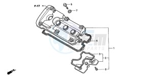 CB600F HORNET drawing CYLINDER HEAD COVER (CB600F2/F22)