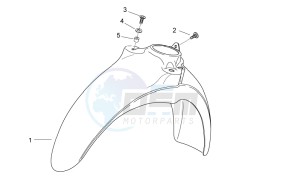 Scarabeo 50 2t e2 (eng. piaggio) drawing Front body VI - Front mudguard