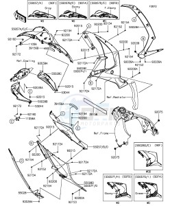 NINJA ZX-10R ABS ZX1000SGFA XX (EU ME A(FRICA) drawing Cowling Lowers