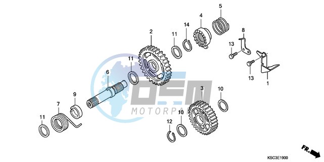 KICK STARTER SPINDLE