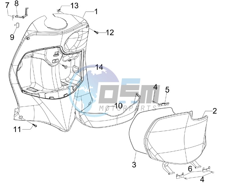 Front glove-box - Knee-guard panel