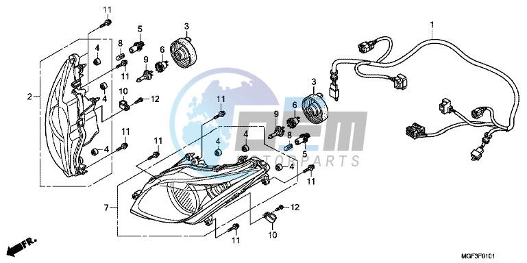 HEADLIGHT (FJS600A9 2KO/ FJS600AB/ DB)