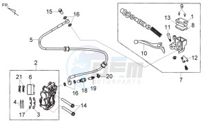 MAXSYM 400 EFI drawing VOORREMBRAKE CALIPER / REMGRIP