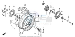 CBR900RR FIRE BLADE drawing REAR WHEEL