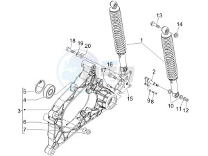 MP3 250 (USA) USA drawing Rear suspension - Shock absorbers