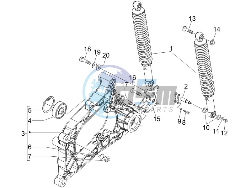 Rear suspension - Shock absorbers