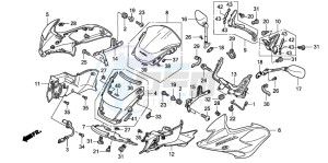 CB1300A CB1300SUPER FOUR drawing FR. COWL/SIDE COWL/WINDSC REEN