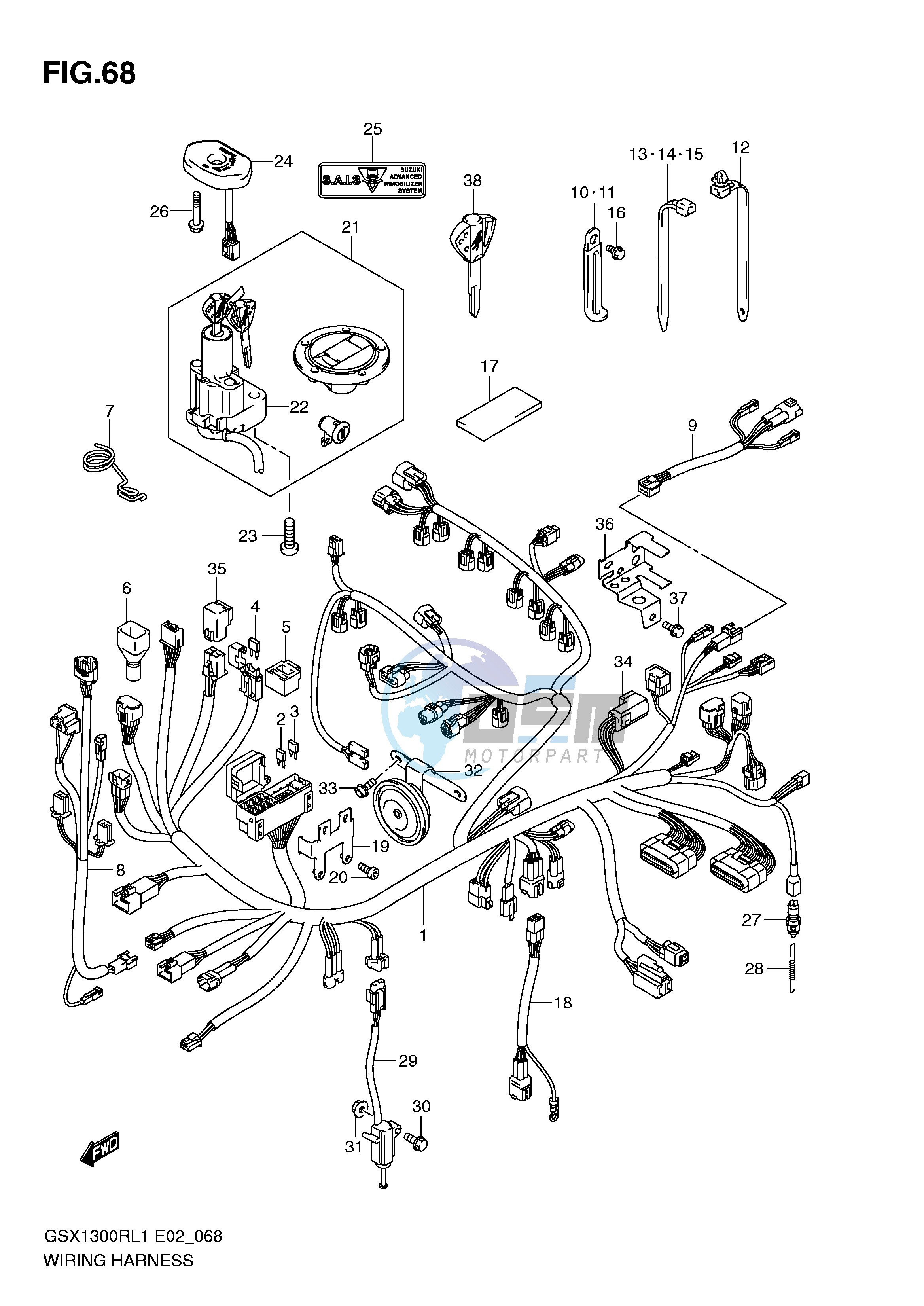 WIRING HARNESS (GSX1300RL1 E51)