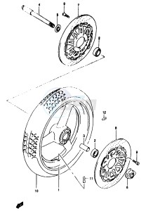 GSF1200A (E18) drawing FRONT WHEEL (GSF1200T V W X Y ST SV SW SX SY)