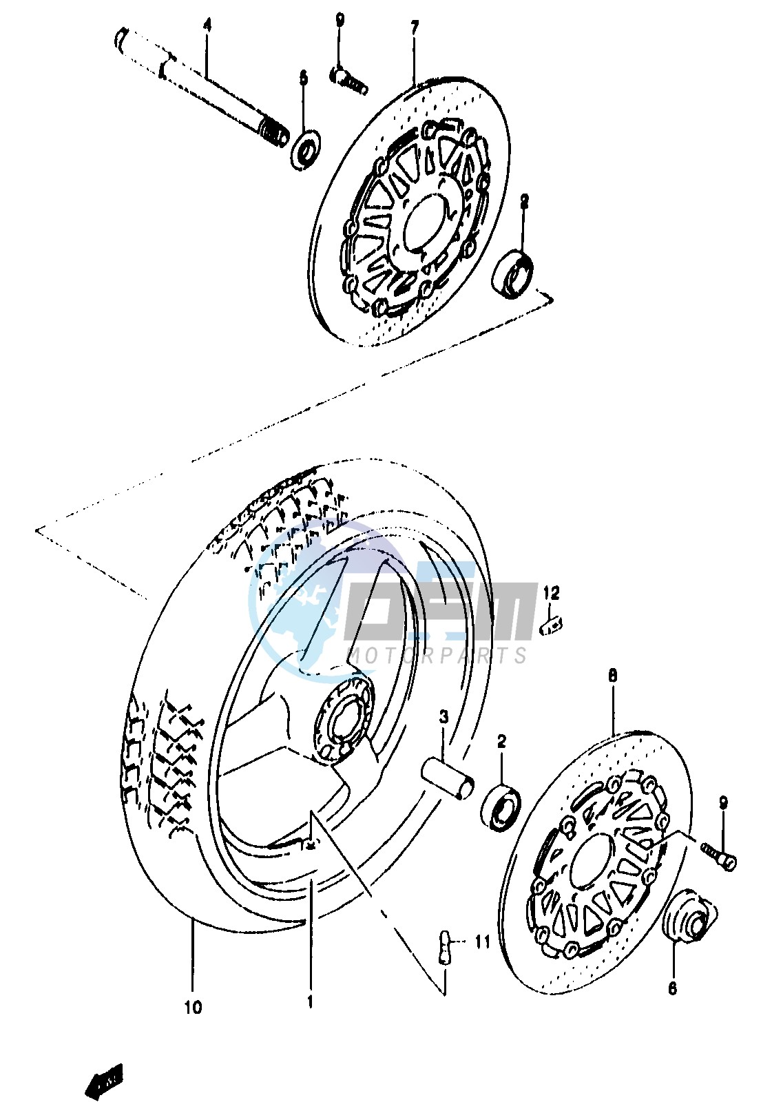 FRONT WHEEL (GSF1200T V W X Y ST SV SW SX SY)