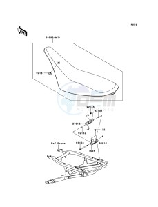 KFX450R KSF450B8F EU drawing Seat