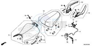 CBR500RAD CBR500R ABS UK - (E) drawing SEAT/REAR GRIP