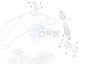 150 4T 3V ie Primavera (APAC, LATAM) (AU, S.A., TH, TN, VT) drawing Rear suspension - Shock absorber/s