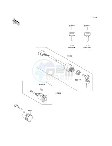 KAF 950 C [MULE 3010 TRANS4X4 DIESEL] (C7F) C7F drawing IGNITION SWITCH