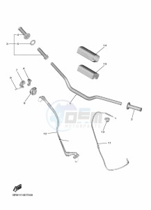 YZ250F (B7B6) drawing STEERING HANDLE & CABLE