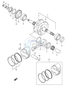 AN250 (E2) Burgman drawing CRANKSHAFT