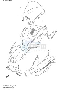 GSF600 (E2) Bandit drawing COWLING BODY (GSF600SK2 SUK2)