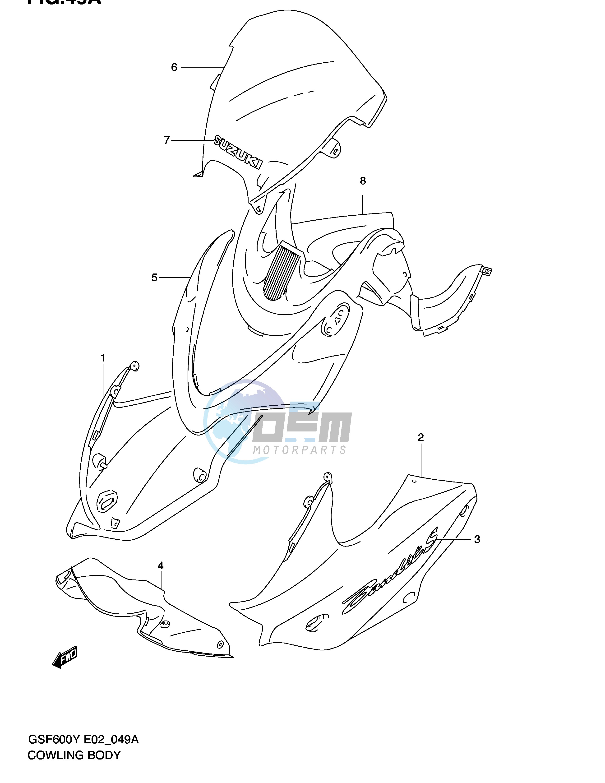 COWLING BODY (GSF600SK2 SUK2)