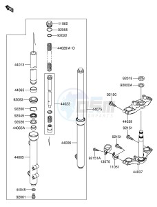 RM65 (E3) drawing FRONT FORK