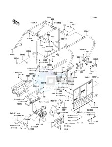 KAF 620 S [MULE 4010 TRANS4X4 HARDWOODS GREEN HD] (S9F-SAF) SAF drawing GUARDS_CAB FRAME