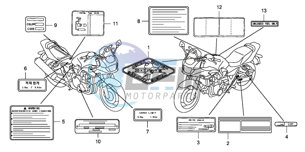 CAUTION LABEL (CB1300S/SA)