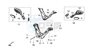 GTS 300I ABS L6 drawing COWLING HANDLEBAR / MIRRORS L-R