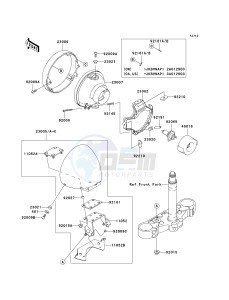 VN 1500 P [VULCAN 1500 MEAN STREAK] (P1-P2) [VULCAN 1500 MEAN STREAK] drawing HEADLIGHT-- S- -