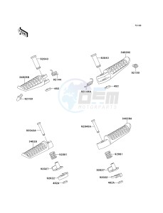 ZX 1100 E [GPZ 1100] (E1-E3) [GPZ 1100] drawing FOOTRESTS