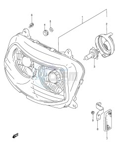 GSX-R1100W (E28) drawing HEADLAMP (MODEL S T V W)