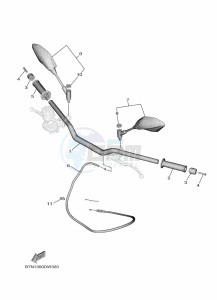 MT-09-SP MTN890D (BAMP) drawing STEERING HANDLE & CABLE