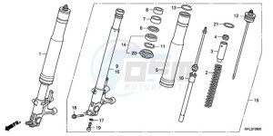 CBR1000RA9 UK - (E / ABS) drawing FRONT FORK