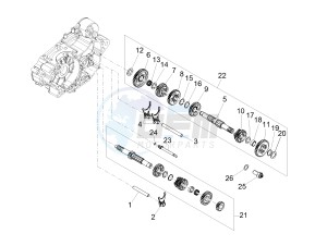 RS 125 RS REPLICA 4T E4 ABS (APAC) drawing Gear box - Gear assembly