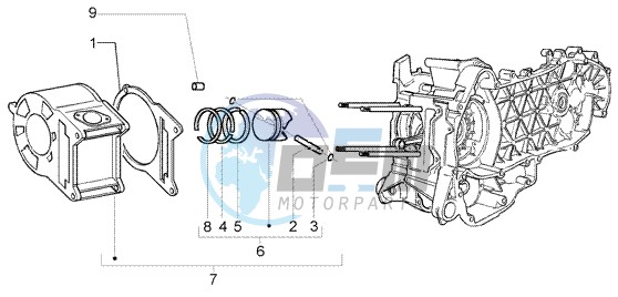 Cilinder - Piston - Wrist pin assy