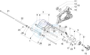 X7 300 ie Euro 3 drawing Swinging arm