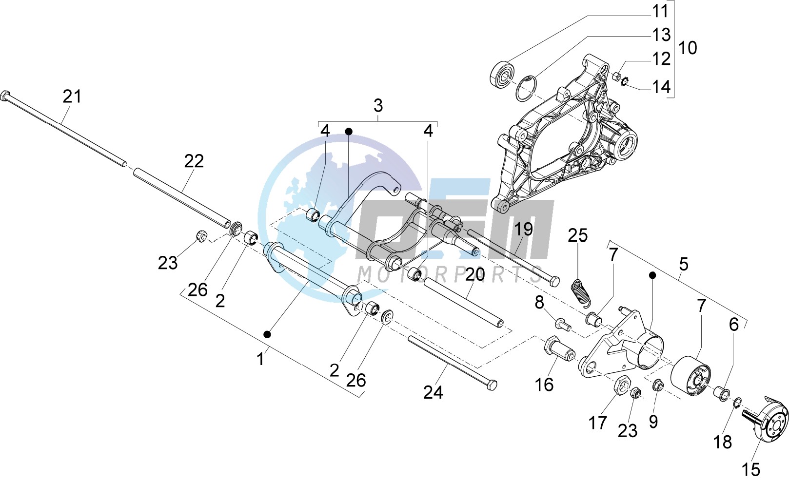 Swinging arm