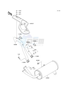 KAF 620 K [MULE 3010 TRANS4X4 HARDWOODS GREEN HD] (K1) K1 drawing MUFFLER-- S- -