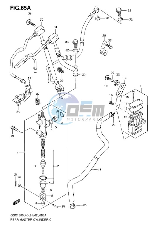 REAR MASTER CYLINDER (GSX1300BKAK8/AU2K8/AK9/AUFK9/AL0/AUFL0)