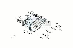 CROX 50 drawing CRANKCASE COVER LEFT