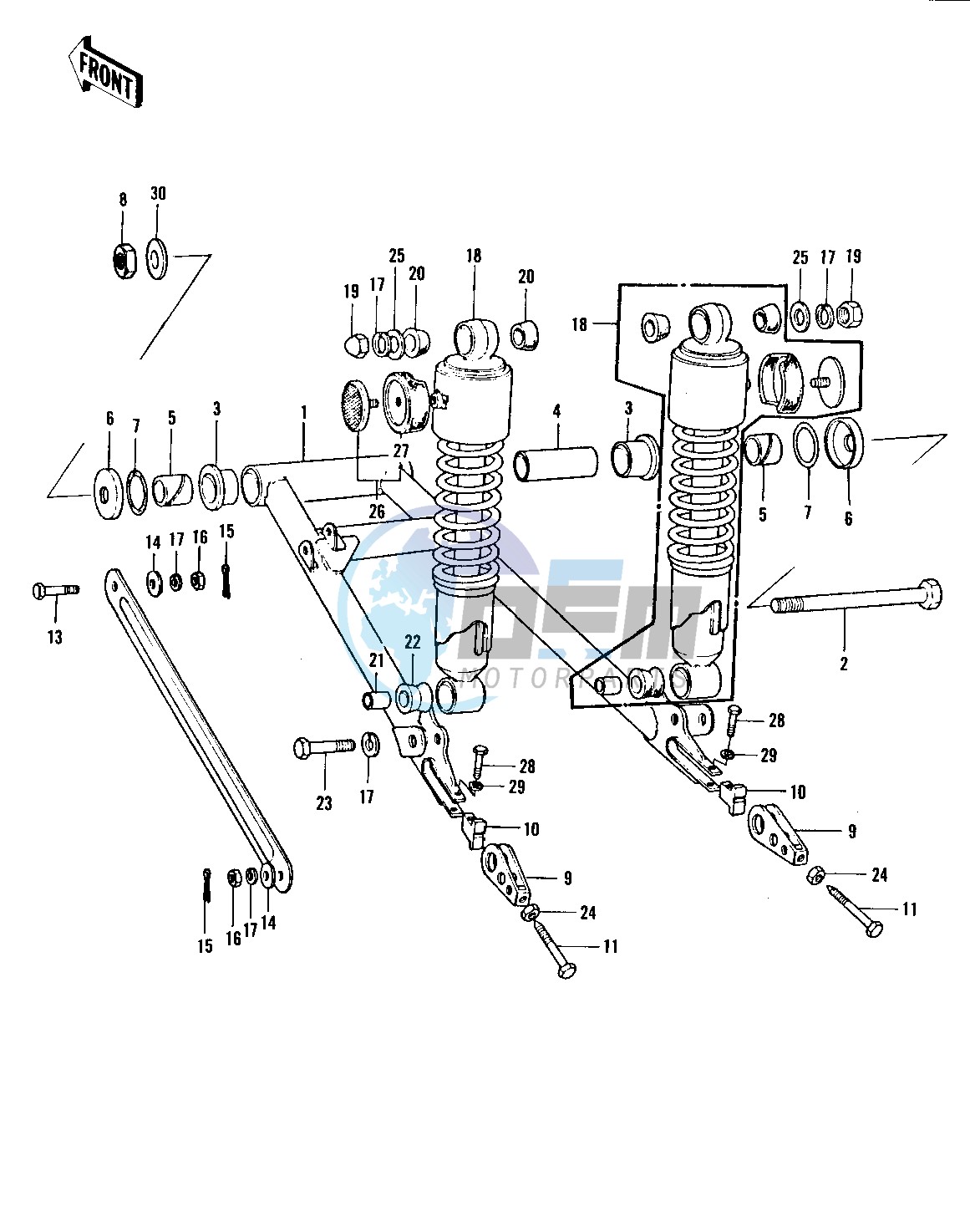 SWING ARM_SHOCK ABSORBERS -- S1-B_C,KH250-A5- -