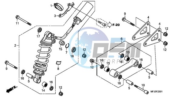 REAR CUSHION (CBR600RA)